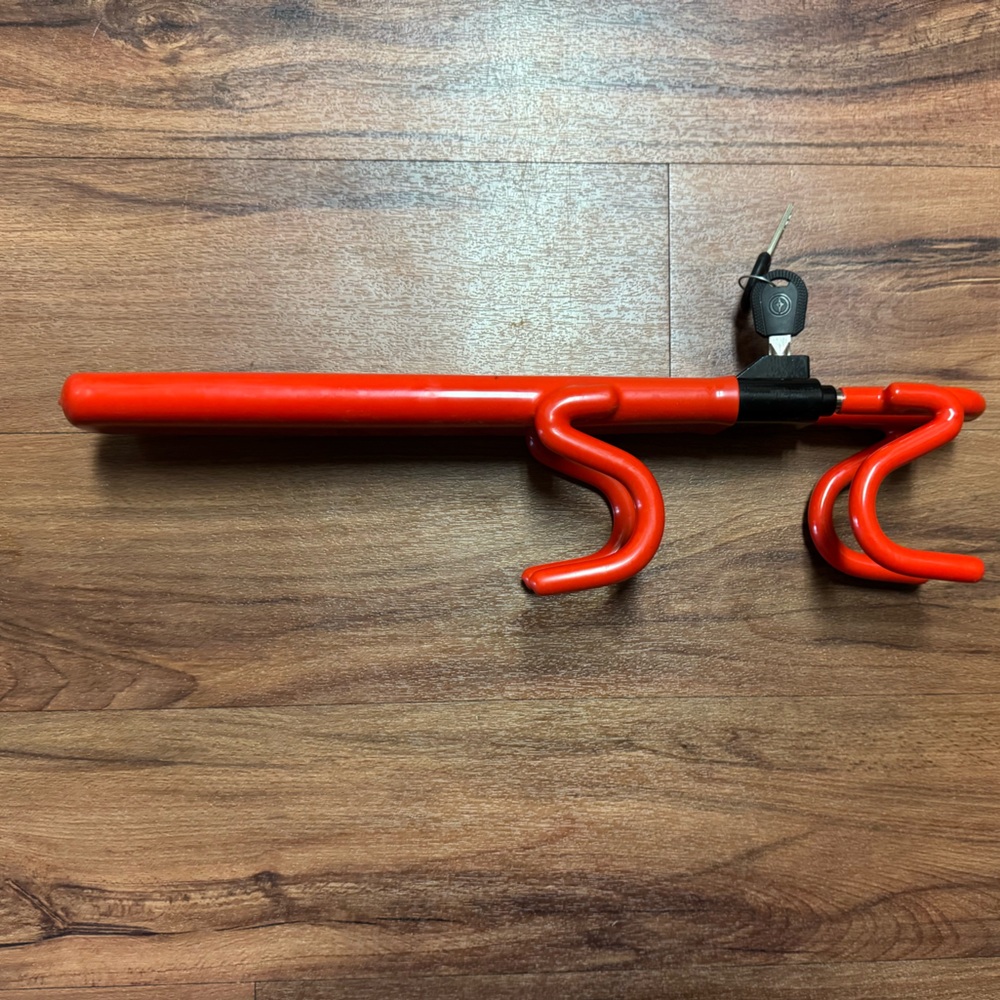Red Steering Wheel Lock with Keys